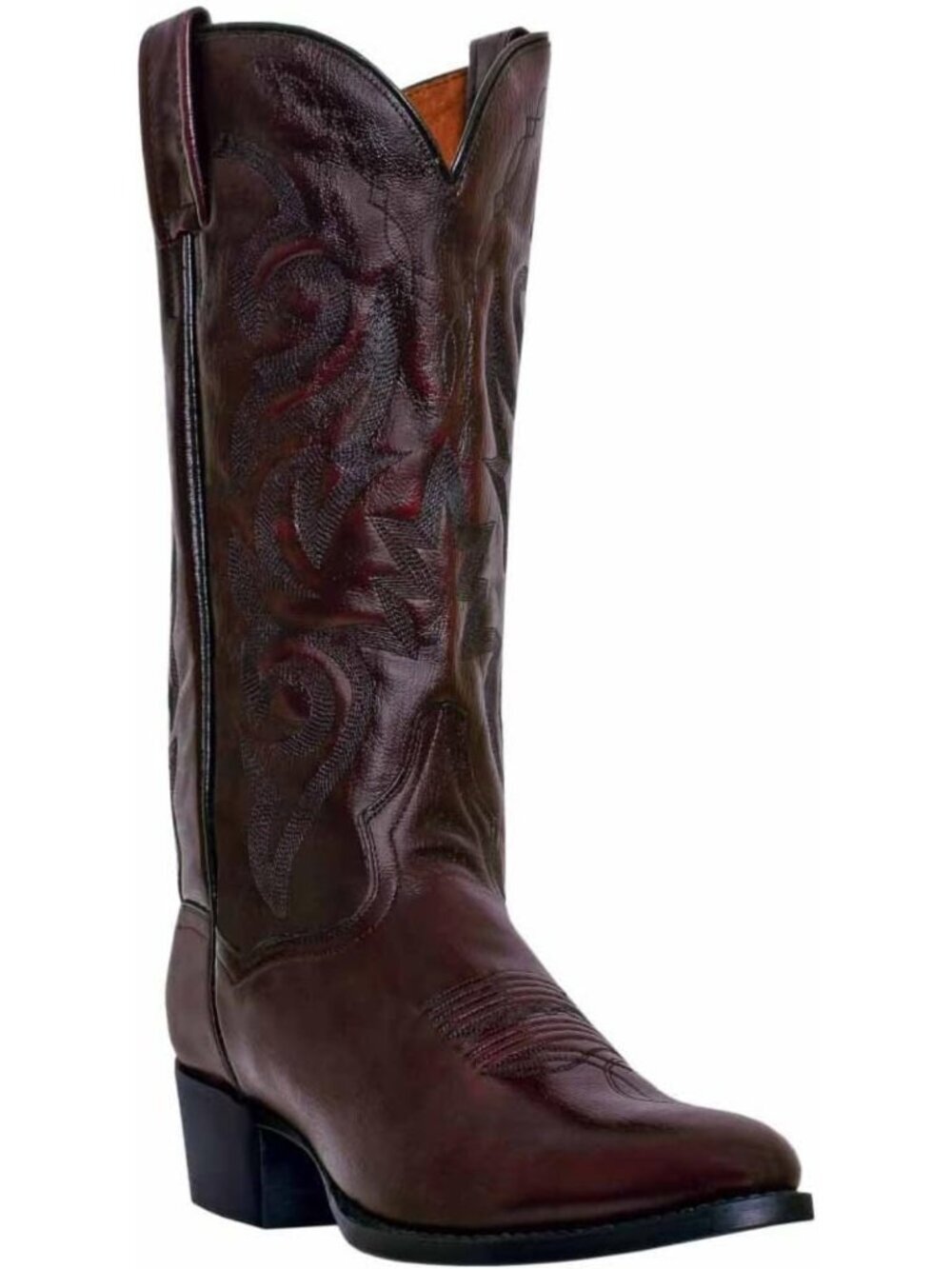 Stylish Men's Mid Calf Casual Boots - Black, Embroidered, Narrow Round Toe